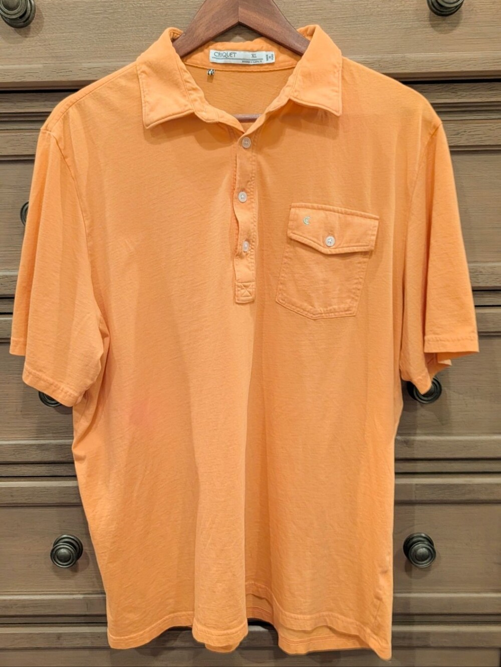 Criquet Performance Players Polo Golf Shirt Mens XL Orange/Peach Short Sleeve